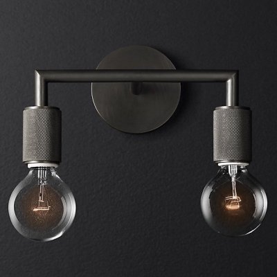 Бра RH Utilitaire Double Sconce Black ImperiumLoft 123263-22