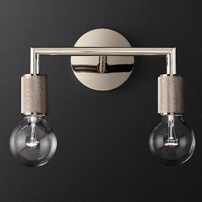 Бра RH Utilitaire Double Sconce Silver ImperiumLoft 123265-22