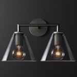 Бра RH Utilitaire Funnel Shade Double Sconce Black ImperiumLoft 123266-22