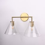 Бра RH Utilitaire Funnel Shade Double Sconce Brass ImperiumLoft 123267-22