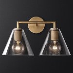 Бра RH Utilitaire Funnel Shade Double Sconce Brass ImperiumLoft 123267-22