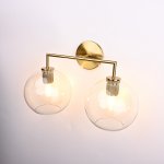 Бра RH Utilitaire Globe Shade Double Sconce Brass ImperiumLoft 123273-22