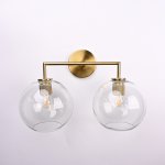 Бра RH Utilitaire Globe Shade Double Sconce Brass ImperiumLoft 123273-22