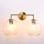 Бра RH Utilitaire Globe Shade Double Sconce Brass ImperiumLoft 123273-22