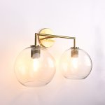 Бра RH Utilitaire Globe Shade Double Sconce Brass ImperiumLoft 123273-22