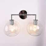 Бра RH Utilitaire Globe Shade Double Sconce Silver ImperiumLoft 123274-22