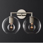 Бра RH Utilitaire Globe Shade Double Sconce Silver ImperiumLoft 123274-22