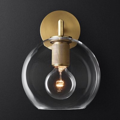 Бра RH Utilitaire Globe Shade Single Sconce Brass ImperiumLoft 123276-22
