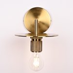 Бра RH Utilitaire Knurled Disk Shade Sconce Brass ImperiumLoft 123282-22