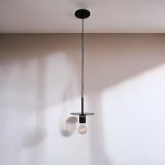 Подвесной светильник RH Utilitaire Disk Shade Pendant Black ImperiumLoft 123642-22