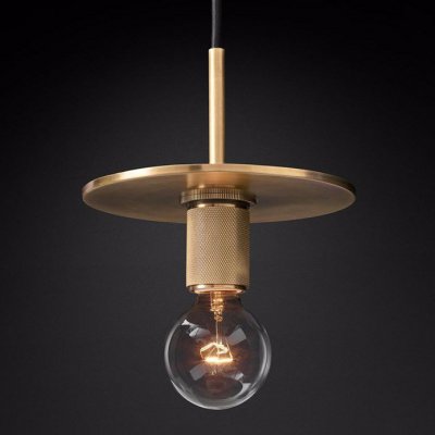 Подвесной светильник RH Utilitaire Disk Shade Pendant Brass ImperiumLoft 123643-22