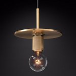 Подвесной светильник RH Utilitaire Disk Shade Pendant Brass ImperiumLoft 123643-22