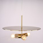 Люстра RH Utilitaire Disk Triple Pendant Brass ImperiumLoft 123646-22