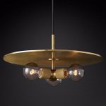 Люстра RH Utilitaire Disk Triple Pendant Brass ImperiumLoft 123646-22