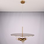 Люстра RH Utilitaire Disk Triple Pendant Brass ImperiumLoft 123646-22