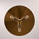 Люстра RH Utilitaire Disk Triple Pendant Brass ImperiumLoft 123646-22