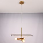 Люстра RH Utilitaire Disk Triple Pendant Brass ImperiumLoft 123646-22