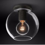 Потолочный светильник RH Utilitaire Globe  Shade Flushmount Black ImperiumLoft 123673-22