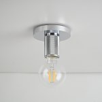 Потолочный Светильник Rh Utilitaire Socket Flushmount Silver By Imperiumloft