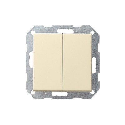 Gira S-55 Крем глянц Выключатель 2-клавишный нажимной (клавиши с самовозвратом) (G12501)