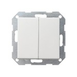 Gira S-55 Бел Выключатель 2-клавишный нажимной (клавиши с самовозвратом) (G12527)