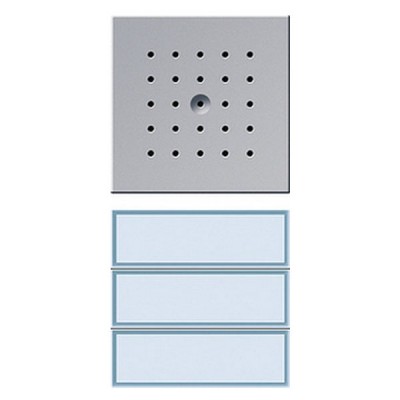 Gira TX-44 Алюминий Вызывная станция (аудио) для скрытого монтажа, на 3 абонента, белая подсветка (G126165)