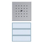 Gira TX-44 Алюминий Вызывная станция (аудио) для скрытого монтажа, на 3 абонента, белая подсветка (G126165)