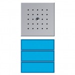 Gira TX-44 Алюминий Вызывная станция (аудио) для скрытого монтажа, на 3 абонента, синяя подсветка (G127265)