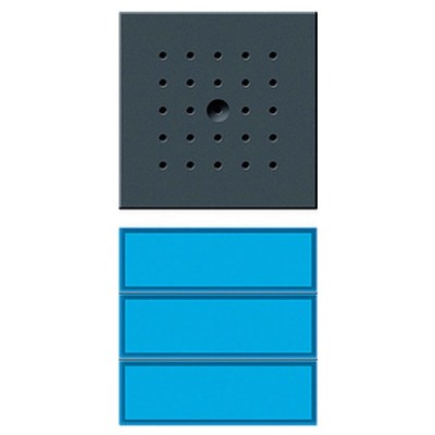 Gira TX-44 Антрацит Вызывная станция (аудио) для скрытого монтажа, на 3 абонента, синяя подсветка (G127267)