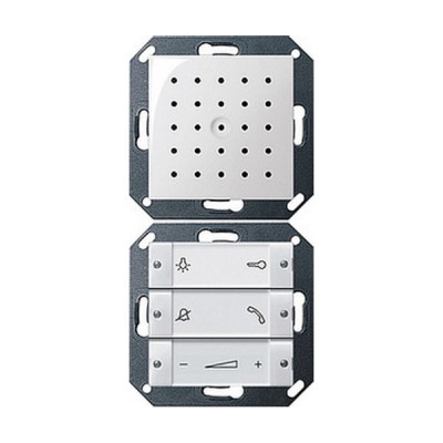 Gira S-55 Бел глянц Внутренняя квартирная станция (аудио) скрытого монтажа hand free прозр клавиши (G1280103)