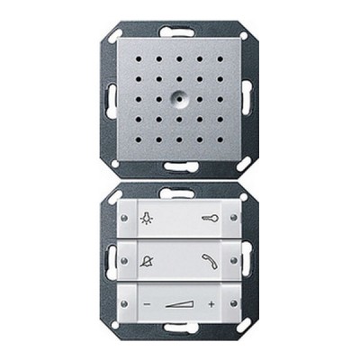 Gira S-55 Алюминий Внутренняя квартирная станция (аудио) скрытого монтажа hand free прозр клавиши (G1280126)