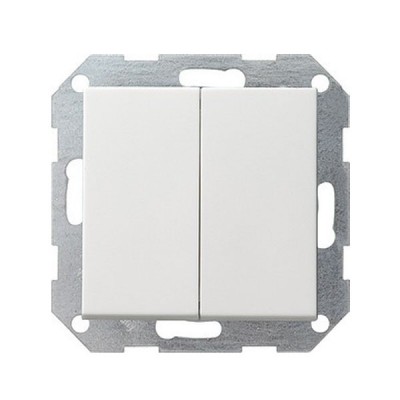 Gira S-55 Бел глянц Переключатель 2-клавишный самовозвратный (G12803)