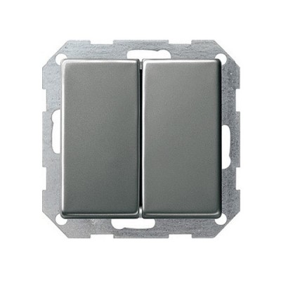 Gira E22 Сталь Переключатель 2-клавишный кнопочный (G12820)