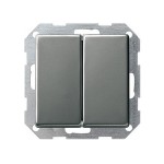 Gira E22 Сталь Переключатель 2-клавишный кнопочный (G12820)