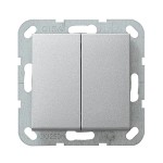 Gira S-55 Алюминий Переключатель 2-клавишный нажимной (клавиши с самовозвратом) (G12826)