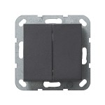 Gira S-55 Антрацит Переключатель 2-клавишный нажимной (клавиши с самовозвратом) (G12828)