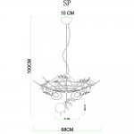 Светильник подвесной с пауками Divinare 1308/02 SP-6 RAGNO