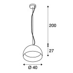 133886 SLV BELA 40 светильник подвесной с LED 24Вт, 3000К, 1350лм, черный/ белый