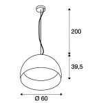 133896 SLV BELA 60 светильник подвесной с LED 31Вт, 3000К, 1850лм, черный/ белый