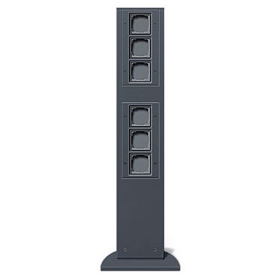 Gira Алюминий Энергетическая стойка с 6-тью гнездами, h=769mm (G135126)