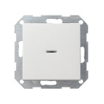 Gira S-55 Бел глянц Переключатель 1-клав нажимной в сборе с клавишей(самовозврат)контрольная подсв (G13603)