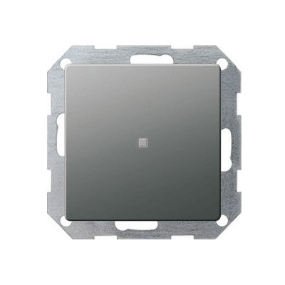 Gira E22 Сталь Выключатель 1-клавишный с подсветкой (G13620)