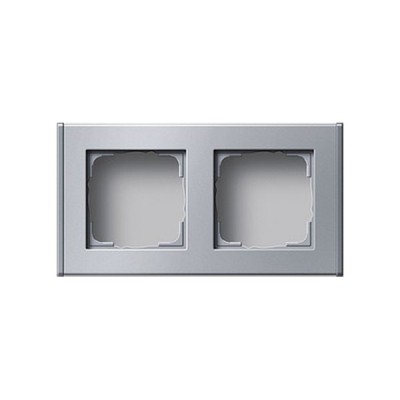 Gira Алюминий Профиль 55 с фронтальным вводом канала, двухместный (G136226)