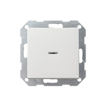 Gira S-55 Бел Переключатель 1-клав нажимной в сборе с клавишей(самовозврат)контрольн подсв (G13627)