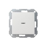 Gira S-55 Бел Переключатель 1-клав нажимной в сборе с клавишей(самовозврат)контрольн подсв (G13627)