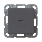 Gira S-55 Антрацит Выключатель 1-клавишный с подсветкой с самовозвратом (G13628)