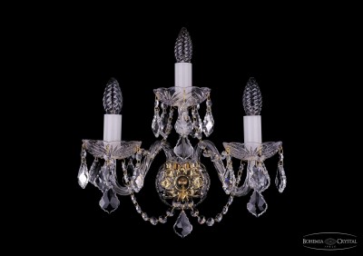 Светильник настенный бра Bohemia Ivele 1400/3/Big/G/Leafs Светильник настенный бра Bohemia Ivele 1400/3/Big/G/Leafs