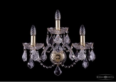 Светильник настенный бра Bohemia Ivele 1402B/2+1/160/G/Leafs