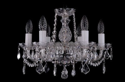 Люстра хрустальная Bohemia Ivele 1402/6/141/Ni/Leafs Люстра хрустальная Bohemia Ivele 1402/6/141/Ni/Leafs