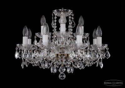 Люстра хрустальная Bohemia Ivele 1402/8+4/195/Pa/Leafs